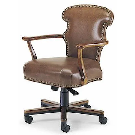 Office Chair with NailHead Trim and with Casters